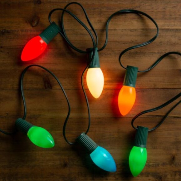 2 Sets x 25ct Multi-Color Ceramic C9 Lights 24ft New! Old School Vintage Retro - Picture 4 of 10